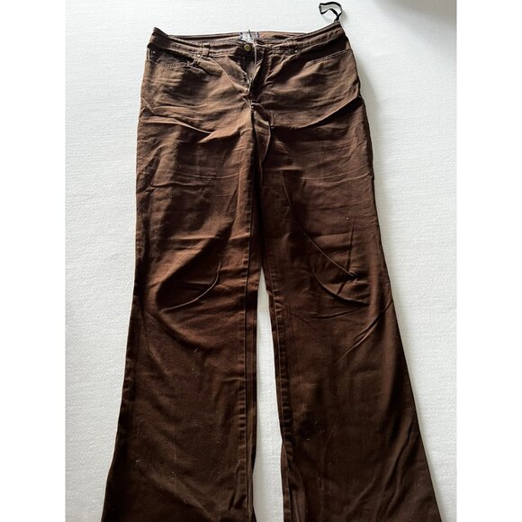 Jones New York Signature Womens Brown Stretch Flared Pants Size 12 - Picture 1 of 7